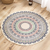 Tapis Rond Ethnique Mandala - Diamètre 90 cm / NO4 - L'Arbre des Chakras