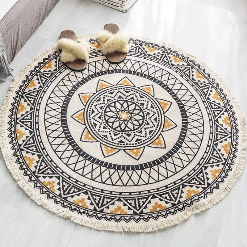 Tapis Rond Ethnique Mandala -  - L'Arbre des Chakras