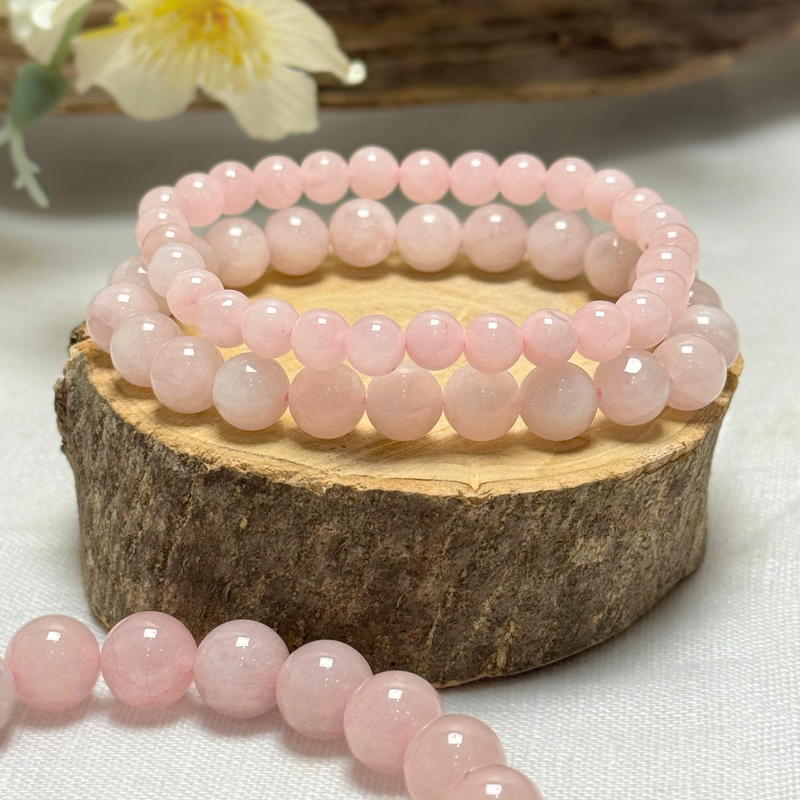 Bracelet "Amour Inconditionnel" en Quartz Rose -  - L'Arbre des Chakras