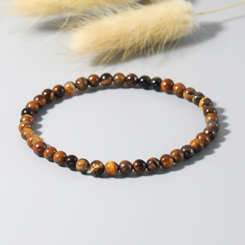 Bracelet Fin en Pierres Naturelles de 4mm - Oeil de Tigre / 17cm - L&#39;Arbre des Chakras