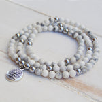 Bracelet Mala "Douceur Féminine" en Howlite - - L'Arbre des Chakras