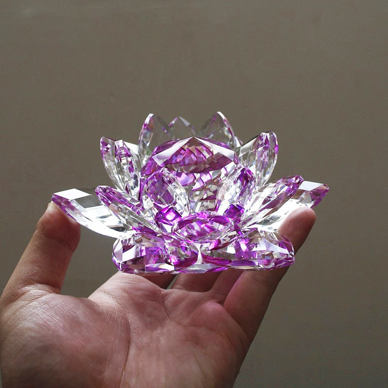 Fleur de Lotus en Cristal - Lilas - L'Arbre des Chakras