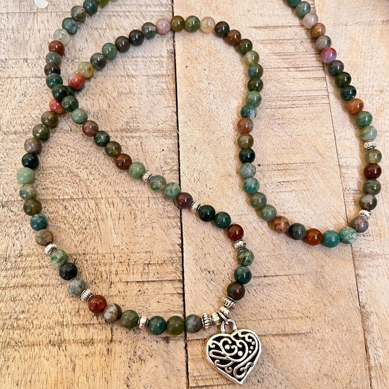 Bracelet Mala &quot;Énergie Lumineuse&quot; en Agate Indienne -  - L&#39;Arbre des Chakras