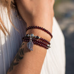 Bracelet Multi-tours "Abondance" en Grenat - - L'Arbre des Chakras
