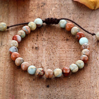 Bracelet "Équilibre" en Jaspe Aqua Terra -  - L'Arbre des Chakras