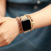 Bracelet Wrap Apple Watch en Rhodonite &amp; Jaspe Océan -  - L&#39;Arbre des Chakras