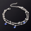 Bracelet de Cheville Oeil Bleu - Argent - L&#39;Arbre des Chakras