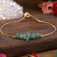 Bracelet Fin en Pierres Irrégulières Naturelles - Aventurine Verte - L'Arbre des Chakras