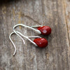 Boucles d’Oreilles Pendantes en Jaspe Rouge -  - L&#39;Arbre des Chakras