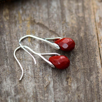 Boucles d’Oreilles Pendantes en Jaspe Rouge -  - L'Arbre des Chakras