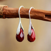 Boucles d’Oreilles Pendantes en Jaspe Rouge -  - L'Arbre des Chakras