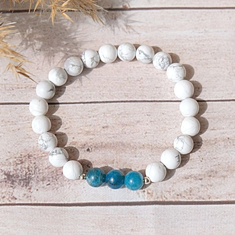 Bracelet "Amincissement" en Apatite & Howlite -  - L'Arbre des Chakras