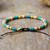 Bracelet "Vibration" en Turquoise & Howlite -  - L'Arbre des Chakras