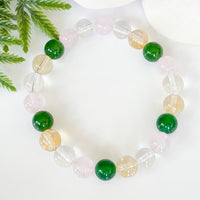 Bracelet "Chance & Opportunité" en Aventurine, Citrine, Quartz Rose & Cristal Clair -  - L'Arbre des Chakras