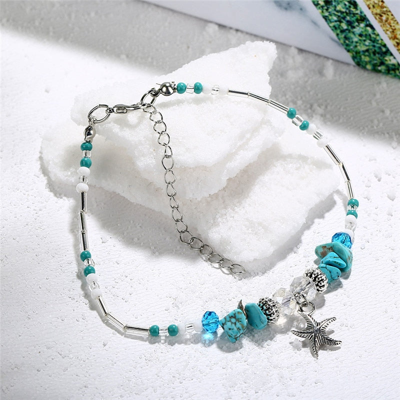 Bracelet De Cheville Marisa Turquoise - Maison Baïka