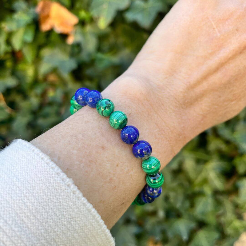 Bracelet "Bien-Être Émotionnel" en Lapis Lazuli & Malachite -  - L'Arbre des Chakras