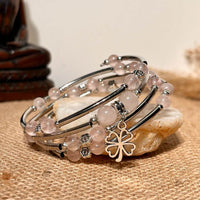 Bracelet "Chance" en Pierres Naturelles - Quartz Rose - L'Arbre des Chakras