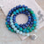 Bracelet Mala "Acceptation" en Chrysocolle, Lapis Lazuli & Amazonite - OM - L'Arbre des Chakras
