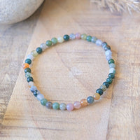 Bracelet Fin en Pierres Naturelles de 4mm - Agate Indienne / 17cm - L'Arbre des Chakras