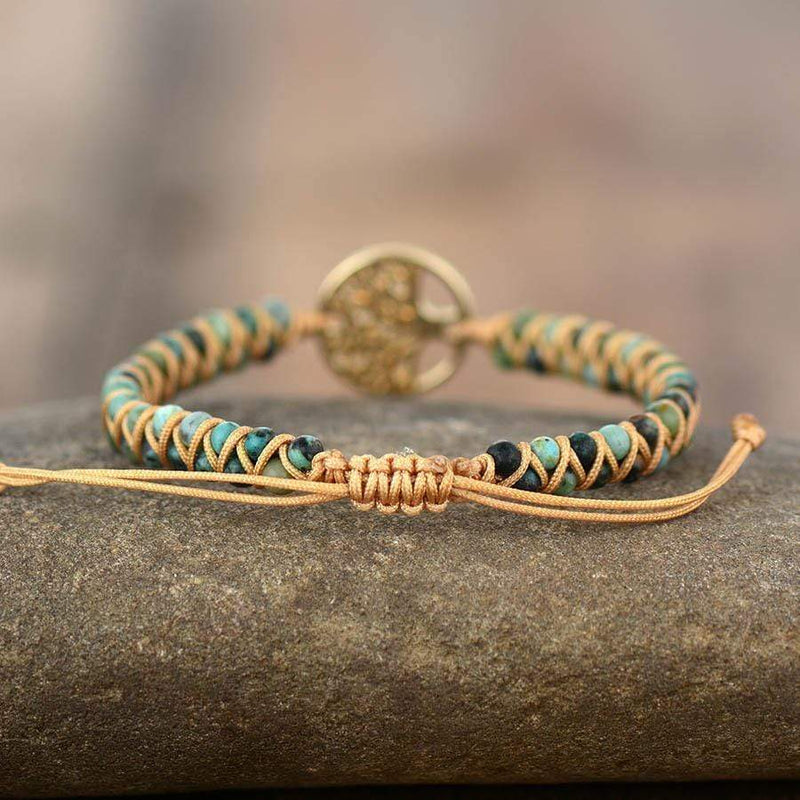 Bracelet "Vie Éternelle" en Turquoise Africaine -  - L'Arbre des Chakras